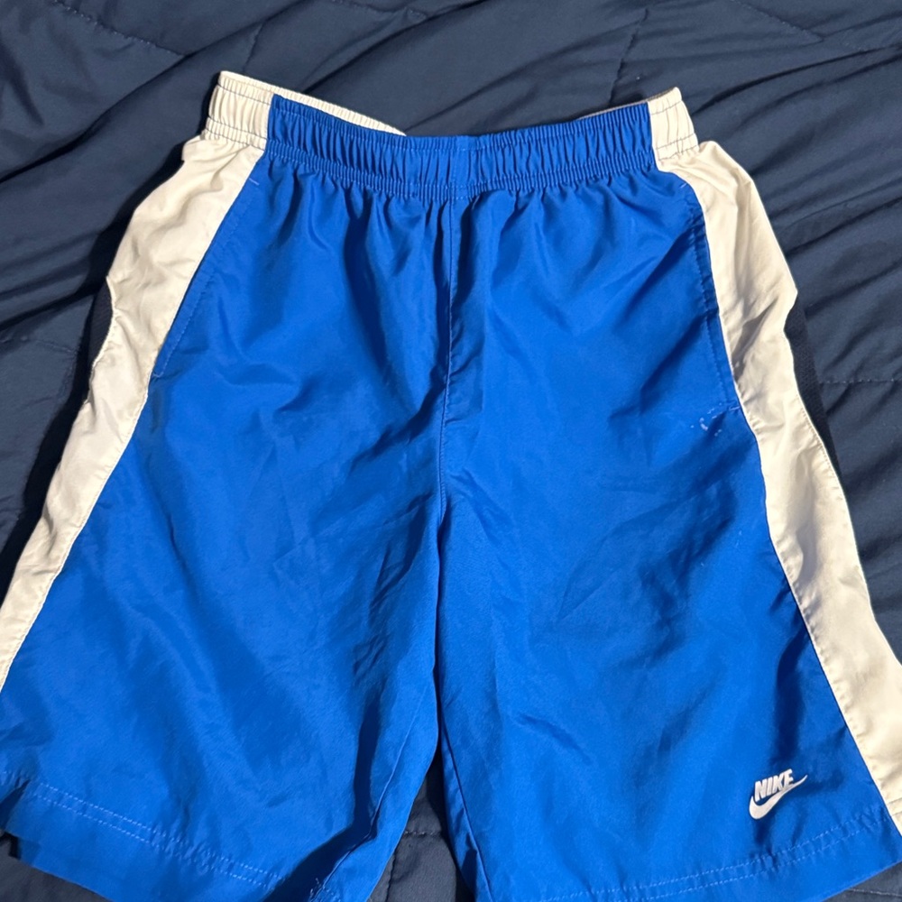 Nike Royal Blue and White Sports Shorts